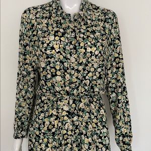 Zara floral maxi dress long sleeve bottoms closure XS